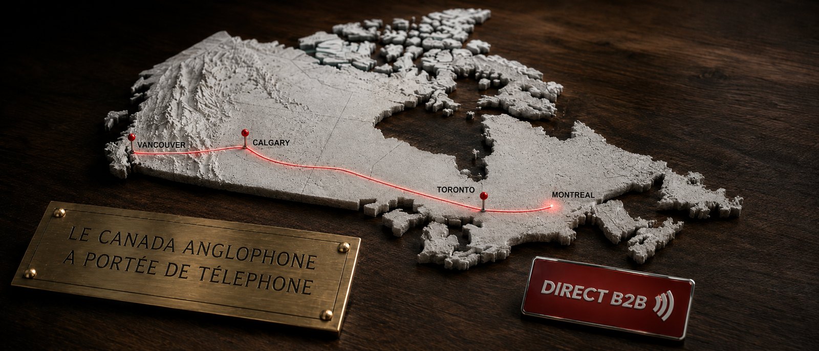 Carte du marché anglophone du Reste du Canada vu du Québec
