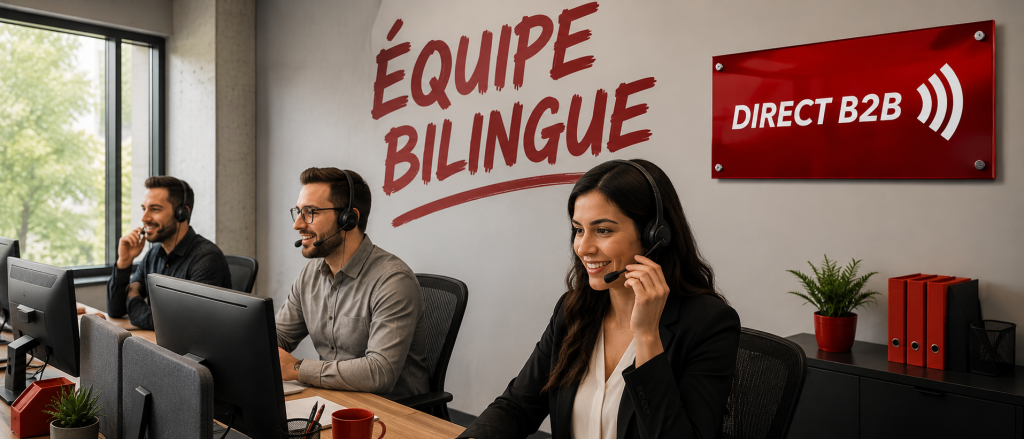 Équipe de prospection téléphonique bilingue Direct B2B