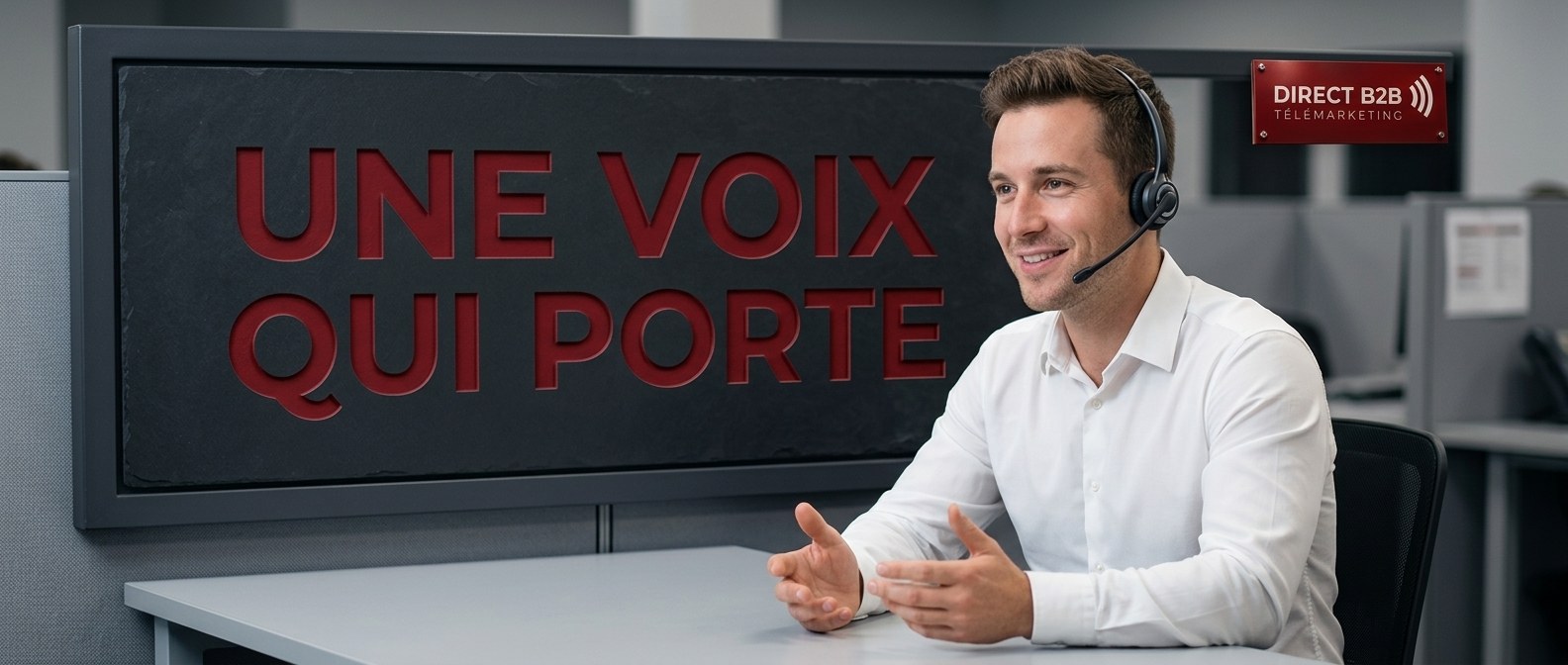 Conseiller avec casque devant une ardoise gravée Une voix qui porte